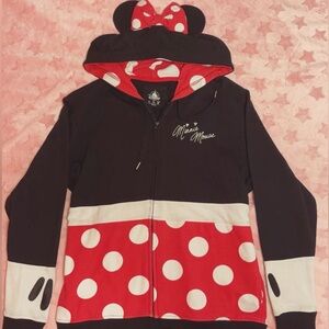 Disney Minnie Mouse Polka Dot Hoodie - Black, Red, and White